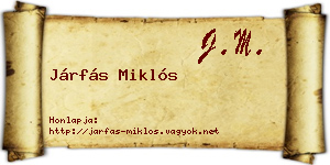 Járfás Miklós névjegykártya