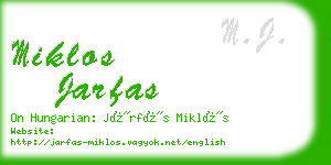 miklos jarfas business card